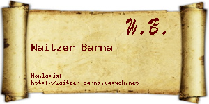 Waitzer Barna névjegykártya